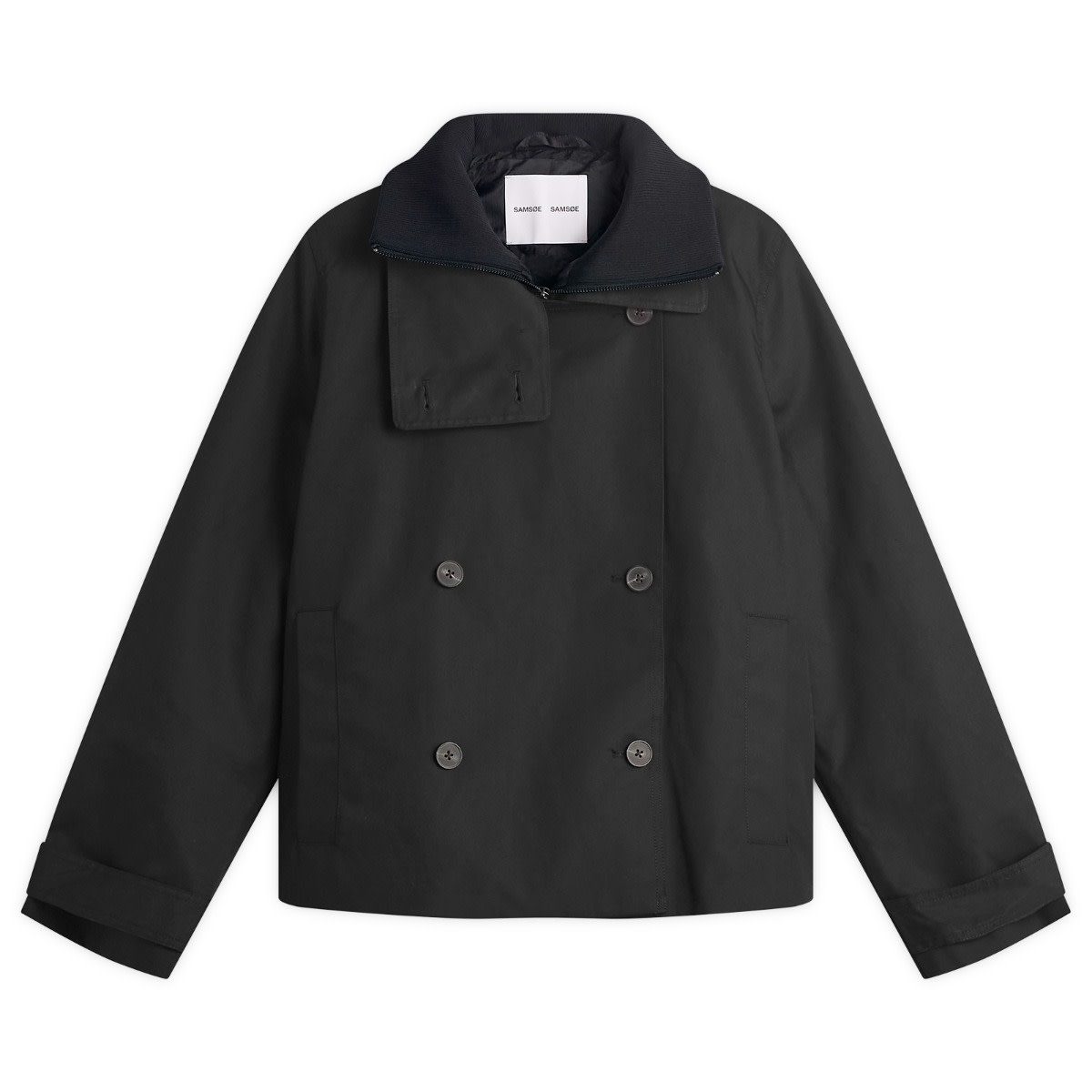 Яке Samsoe Samsoe Sarivo Double-Breasted Ribbed Collar Jacket Черно | F25400027-CLR000021, 1
