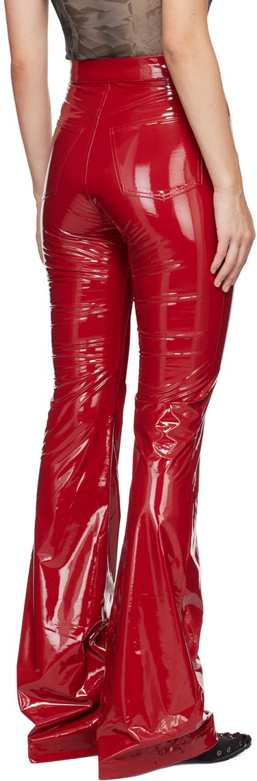 Панталони Ottolinger Ottolinger Simple Line Faux-Leather Flare Pants Червено | 1110107221, 2