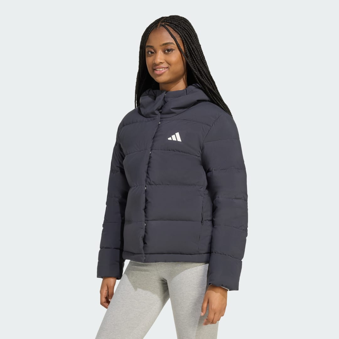 Пухо яке adidas Performance Helionic CLIMAWARM Hooded Down Jacket Черно | JN2086, 0