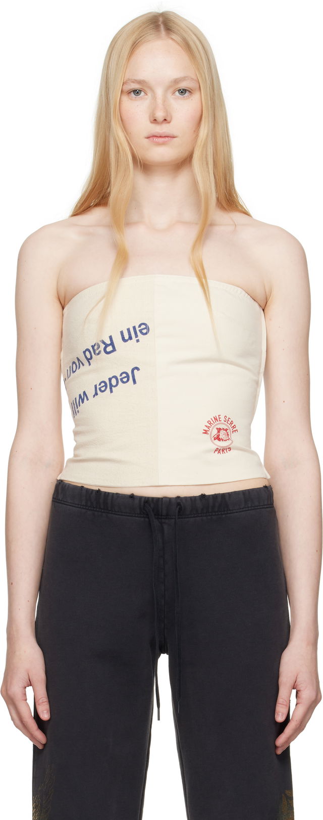 Marine Serre Regenerated Bustier Top