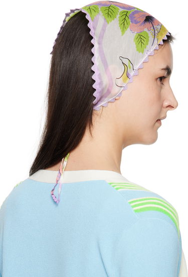 Шал Anna Sui Anna Sui Florida Silk Voile Headscarf Лилаво | 325C90, 2