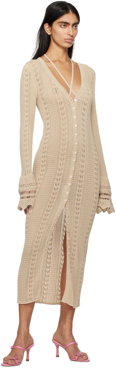 Pокля Blumarine Knit Midi Dress Бежово | P422A452A, 3