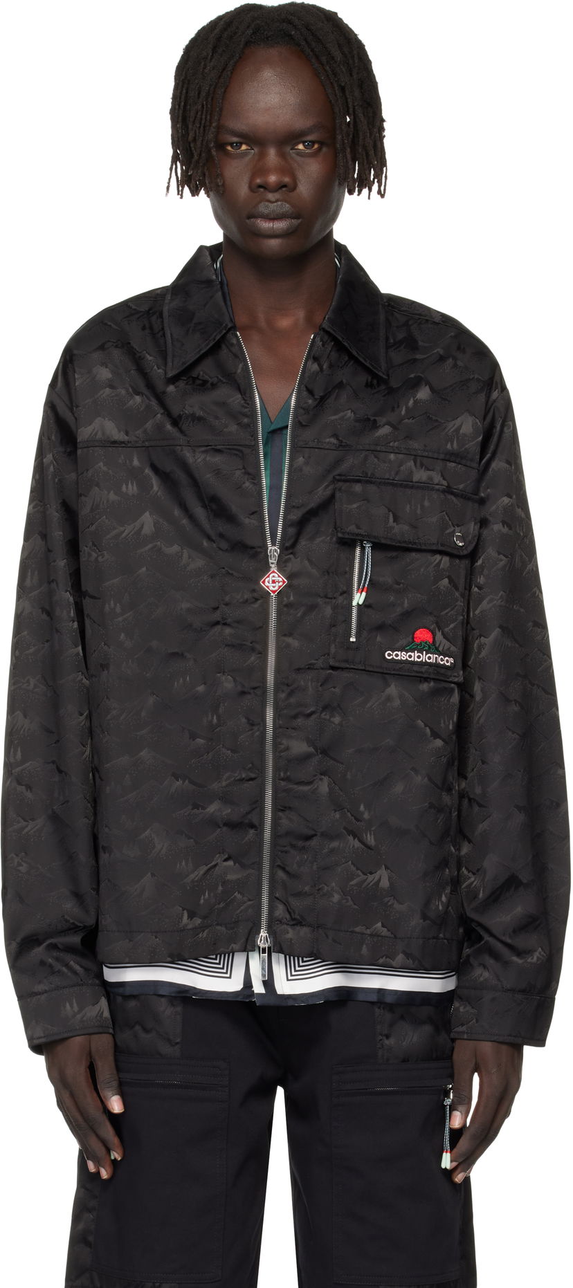 Яке Casablanca Casablanca Mountain Camo Zip Jacket Черно | MPF25-SH-183-01