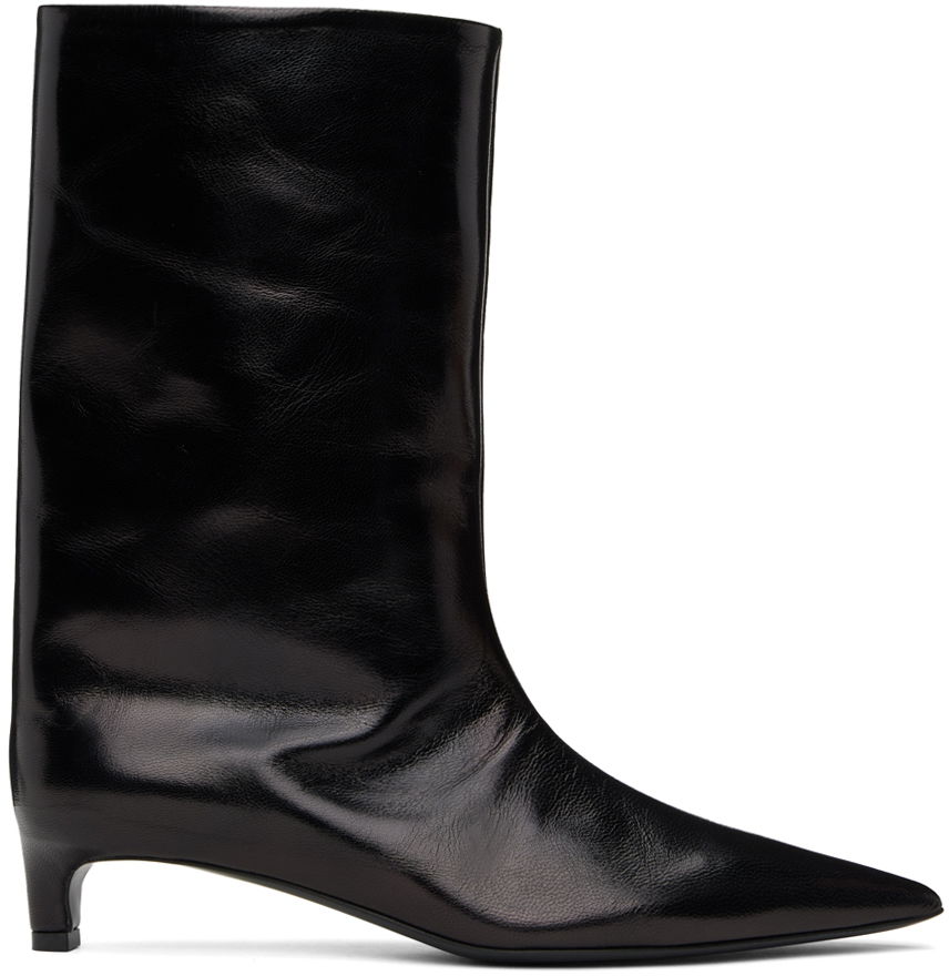 Кецове и обувки Jil Sander Leather Heeled Boots Черно | J15WU0015_P2958, 0
