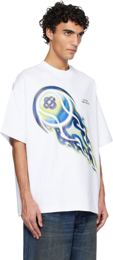 Тениска Casablanca Casablanca Flaming Tennis Ball Oversized Short Sleeve T-shirt Бяло | M-SP26-JTS-064-01, 1