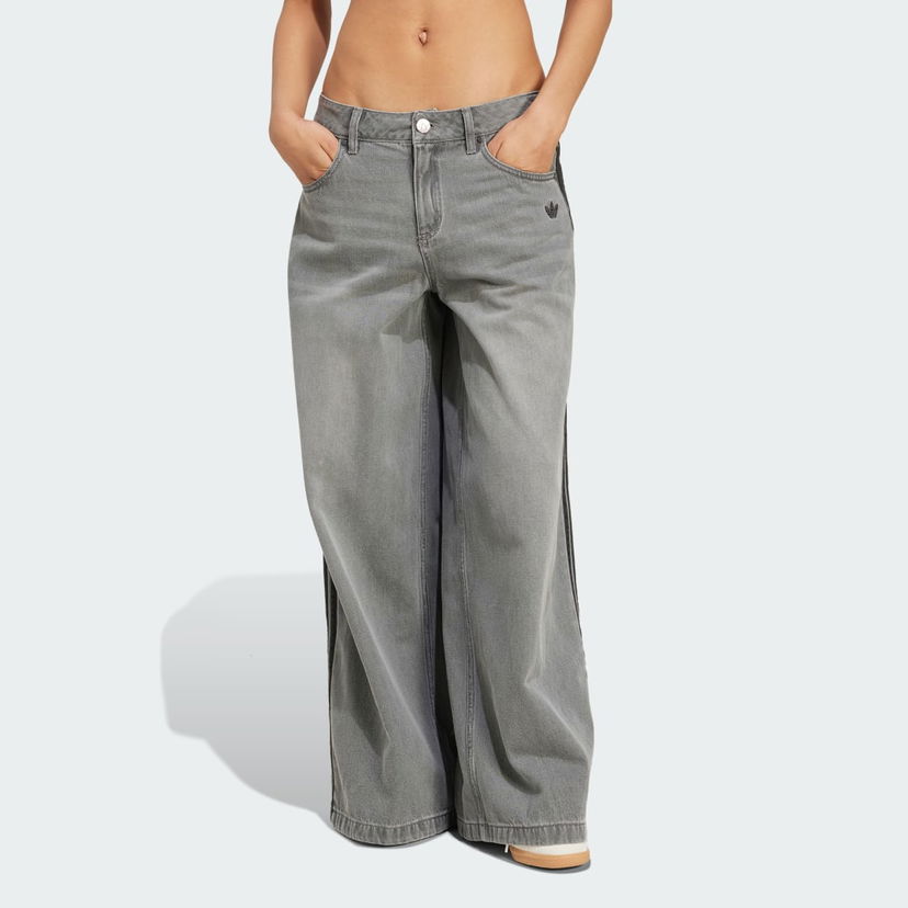 Дънки adidas Performance Adicolor Denim Adilenium Wide-Leg Jeans Сиво | JV7455