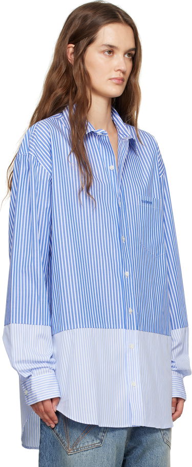 Риза VETEMENTS VETEMENTS Splitted Striped Shirt Синьо | UH76SH630SL, 4