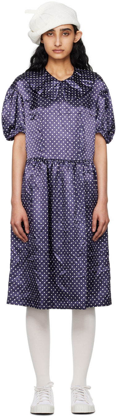 Pокля Comme des Garçons Comme des Garçons Girl Polka Dot Midi Dress Тъмно синьо | NM-O010-051, 0