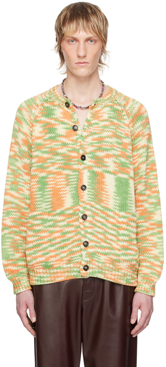Пуловер Bode Newbury Striped Knit Cardigan Зелено | MRS24KT016, 0
