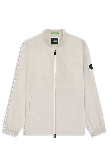 Яке бомбър BOSS Water-repellent Bomber Jacket with Monogram Jacquard Бежово | 50547181, 0