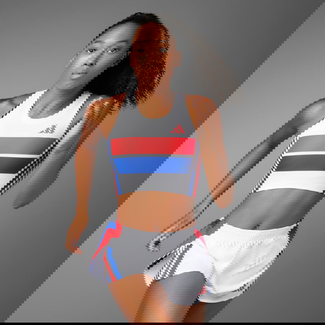 Съкратен топ adidas Performance Retro Running Crop Top Бяло | JD7309, 0