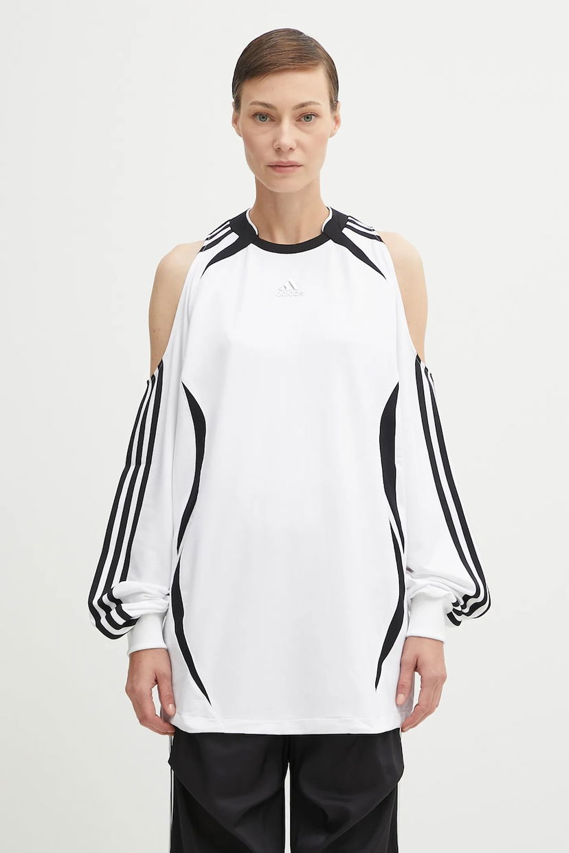 Фланелка adidas Originals Adidas Originals Fashion Jersey Cold Shoulder Top Бяло | KE9797