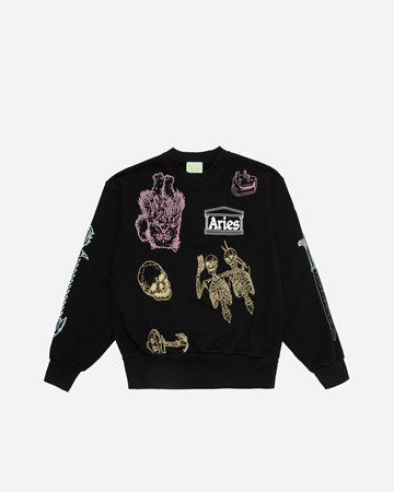 Суитчър Aries Cybin Sweatshirt Черно | FTAR20004, 0