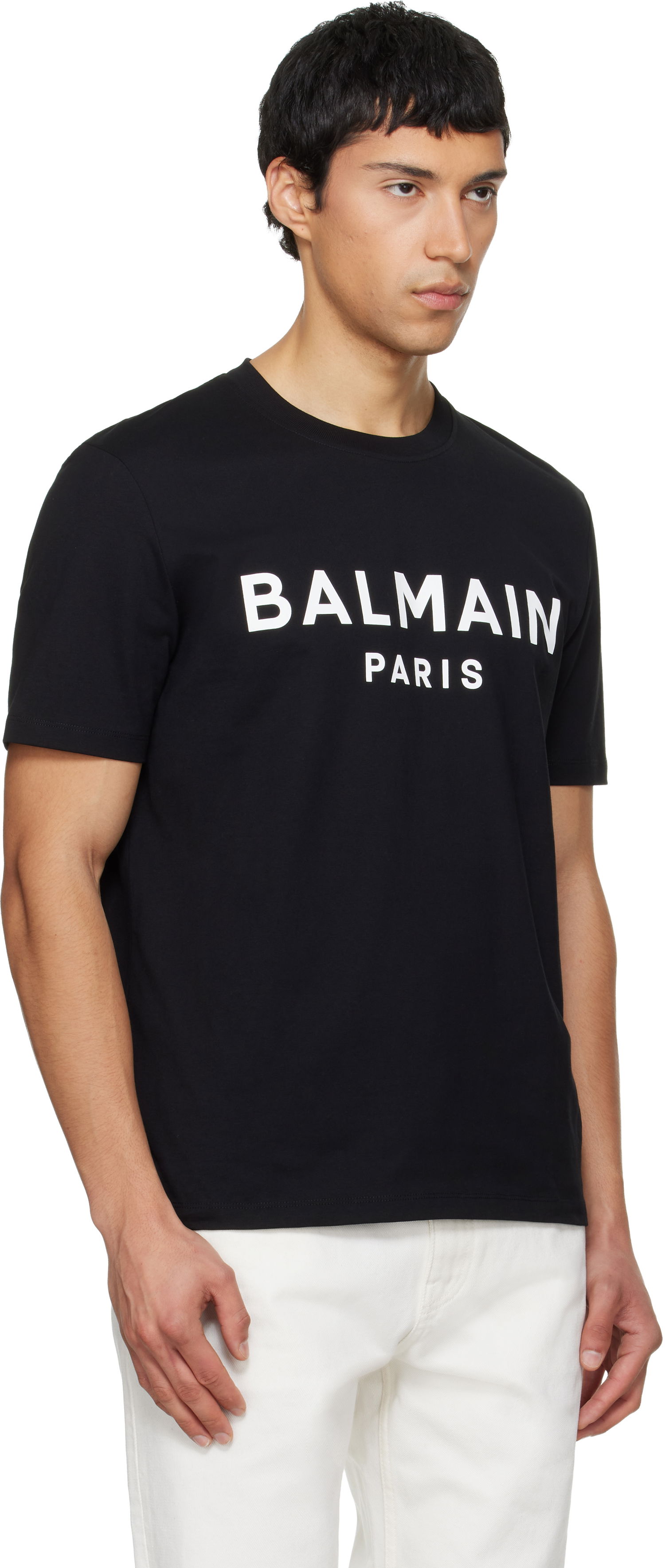 Тениска Balmain Balmain Paris Print T-shirt Черно | GH1EG000BD45, 1