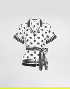 Dolce & Gabbana DG All-Over Logo Print Silk Twill Shirt