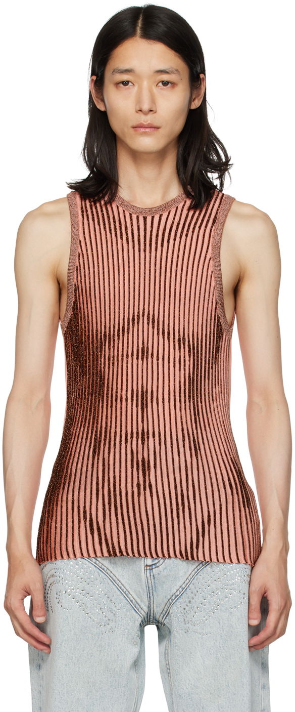 Потник Jean Paul Gaultier Jean Paul Gaultier Metallic Ribbed Tank Top Розово | 23/12-H-TO059-M045-2160, 0