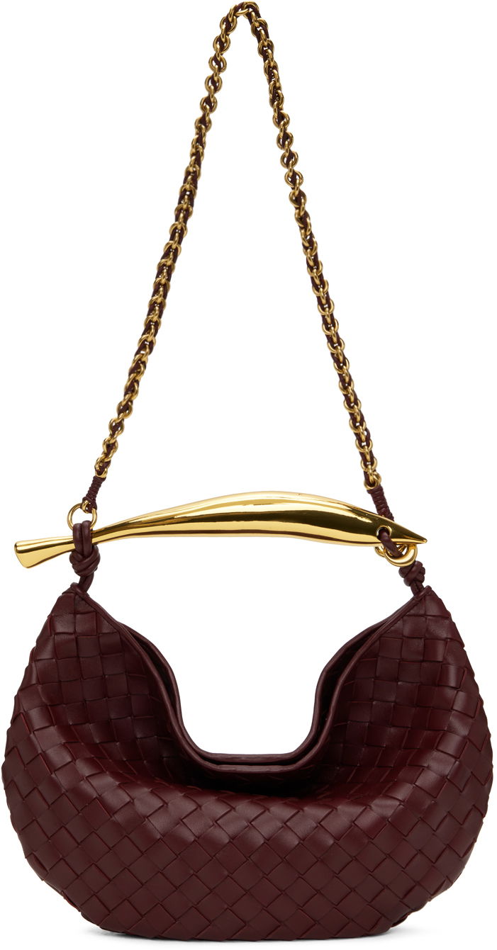 Чанта през рамо Bottega Veneta Small Intrecciato Leather Shoulder Bag Бургунди | 776768 VCPP1, 0