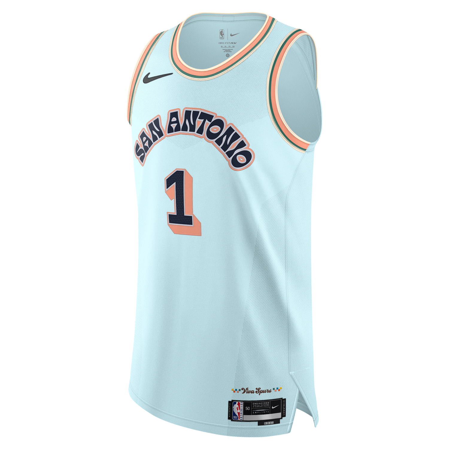 Потник Nike Authentic Victor Wembanyama San Antonio Spurs City Edition Basketball Jersey 2024/25 Синьо | FQ4482-474, 1