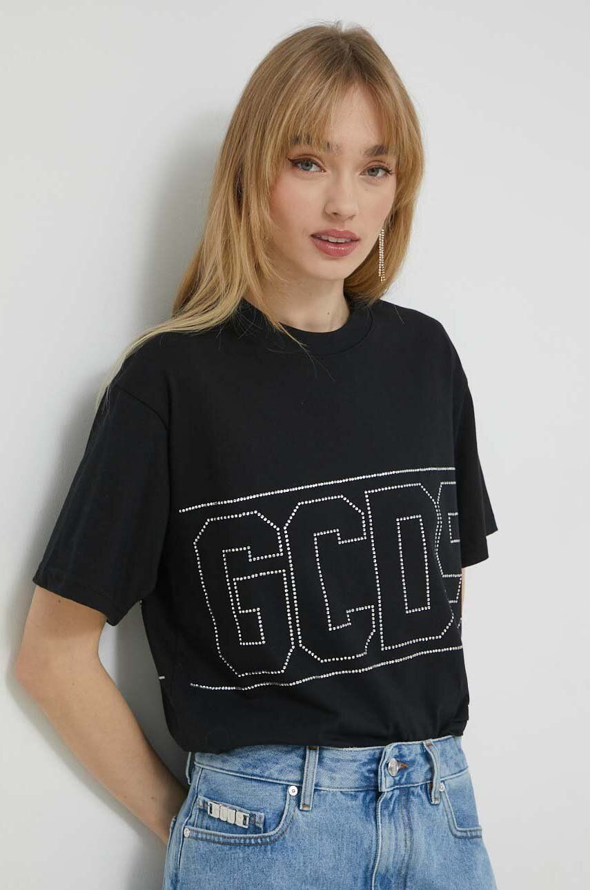Тениска GCDS Cotton Tee Черно | SS23W130105, 0