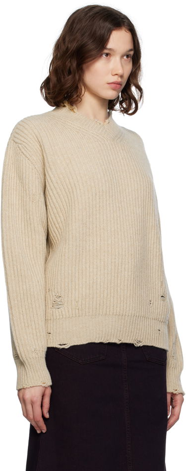 Пуловер Maison Margiela MM6 Maison Margiela Distressed Wool Sweater Бежово | S52HN0011 M13138, 1