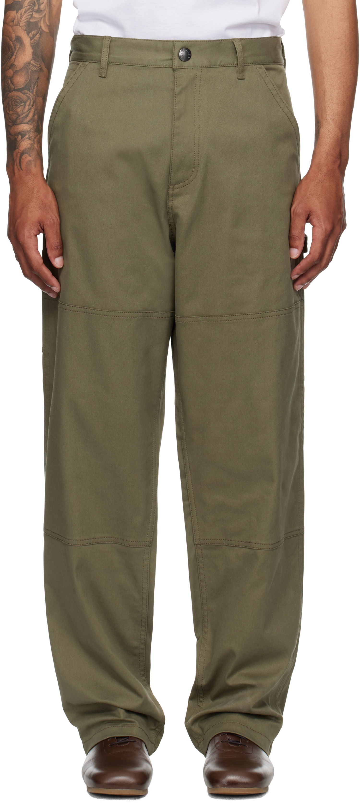 Панталони Moncler Moncler Gabardine Trousers Зелено | K20912A00003598R1, 0