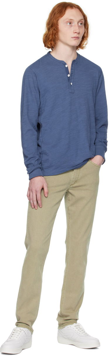 Тениска rag & bone Rag & Bone Classic Flame Henley T-Shirt Синьо | MBC23HT037CA37, 3