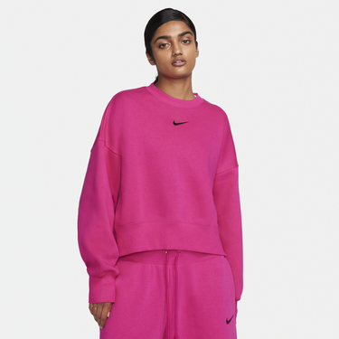 Суитчър Nike Dámská volnější flísová mikina s kulatým výstřihem Sportswear Phoenix (větší velikost) - Růžová Розово | DQ5761-615, 0