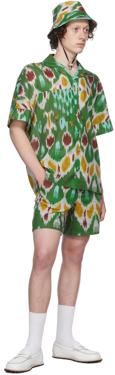 Риза Erdem Erdem Philip Ikat Print Resort Shirt Зелено | MV22_503MIGCL PHILIP SHIRT, 3