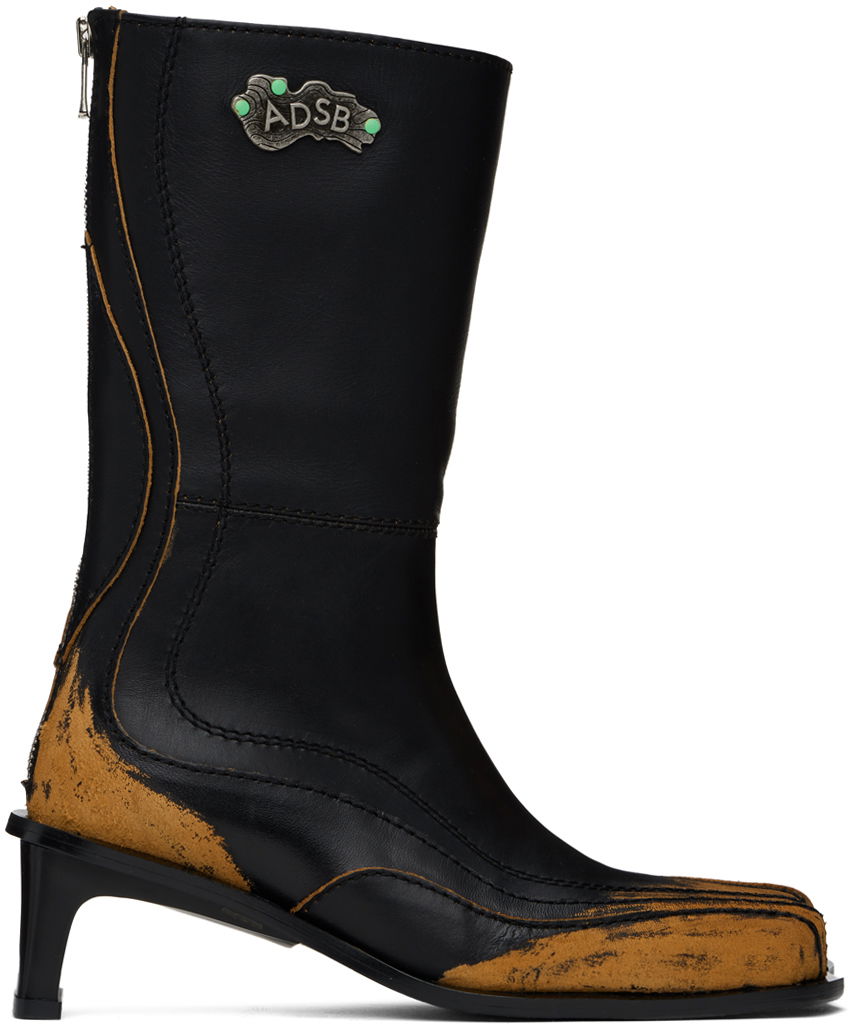 Кецове и обувки Andersson Bell Everett Distressed Mid-Calf Boots Черно | aaa360w, 0
