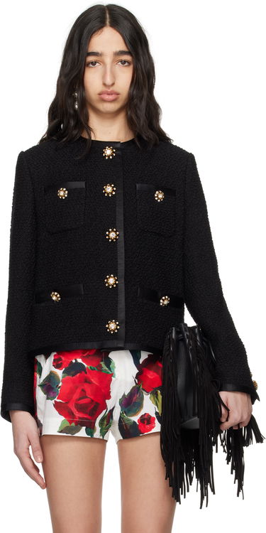 Яке Dolce & Gabbana Dolce&Gabbana Cropped Single-Breasted Jacket Черно | F27DAZ FU3JL, 0