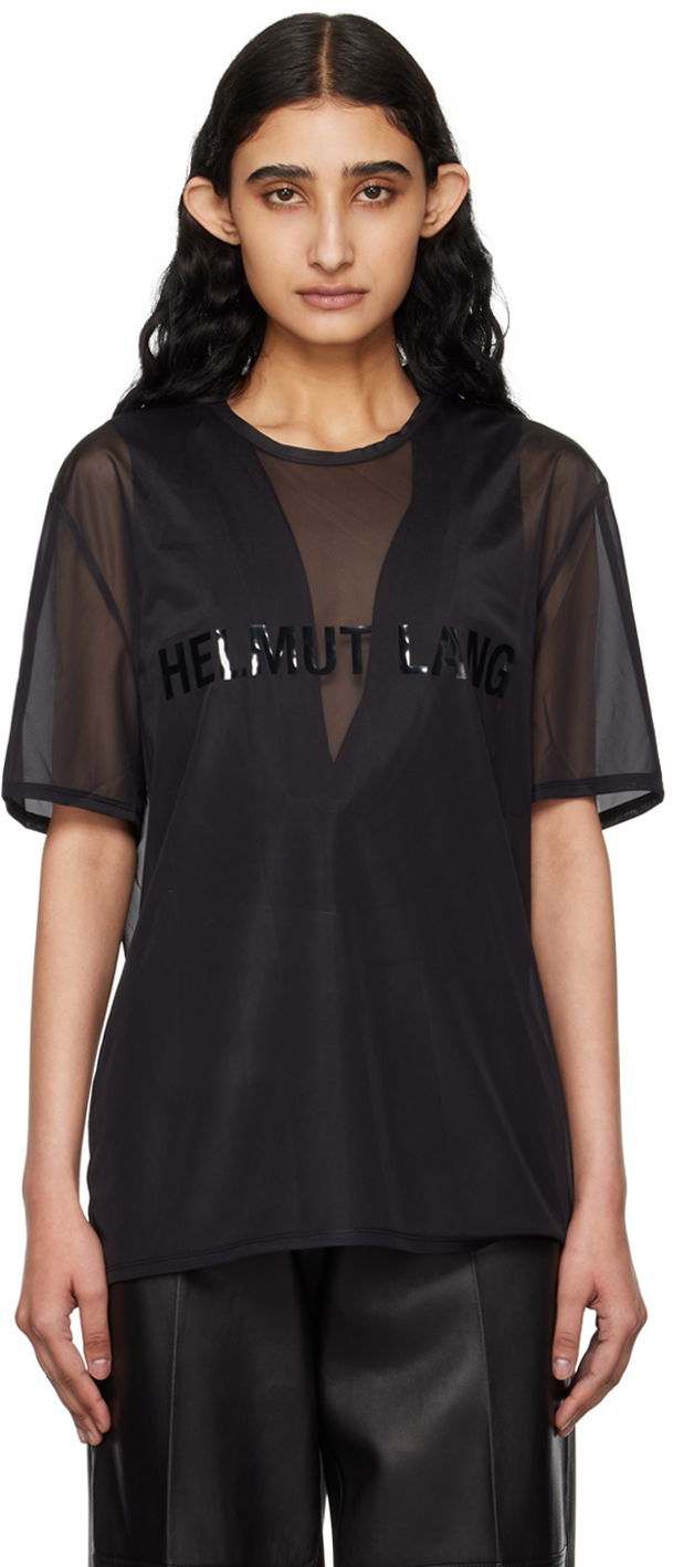 Тениска Helmut Lang Sheer T-Shirt by Черно | O04HM501