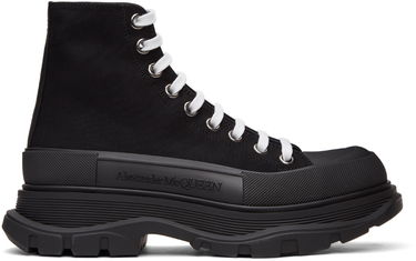 Кецове и обувки Alexander McQueen Canvas Tread Slick High Sneakers "Black" Черно | 604254W4L32, 0