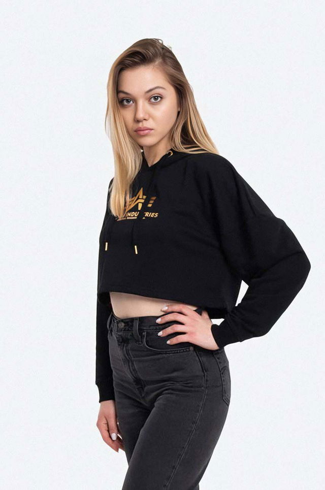 Cropped Hoodie With Print