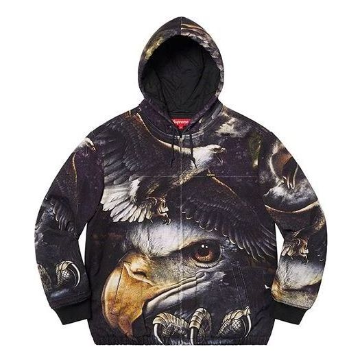 Суитчър Supreme Eagle Print Hooded Work Jacket Черно | SUP-SS21-706