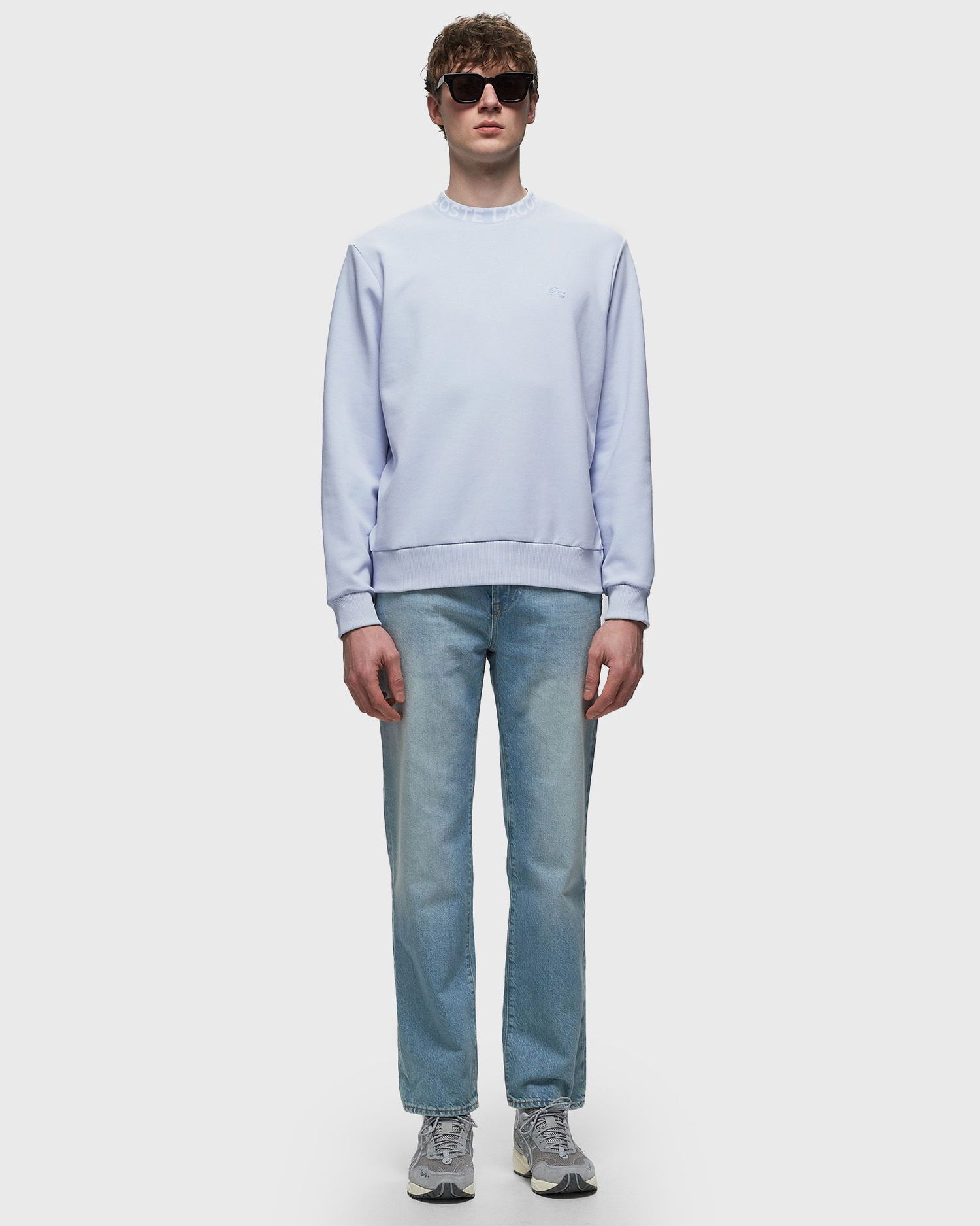 Суитчър Lacoste LOGO JACQUARD COLLAR DOUBLE FACE SWEATSHIRT Синьо | SH7473-J2G, 1