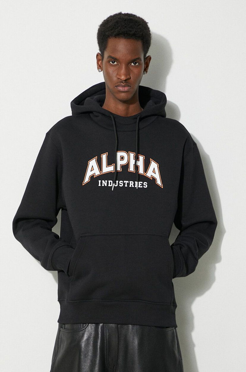 Суитчър Alpha Industries Hoodie With Print Черно | 146331