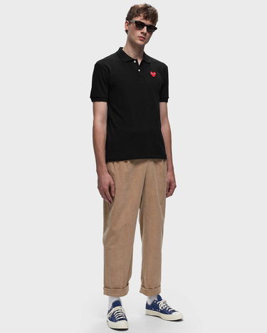 Поло тениска Comme des Garçons Play Heart Polo Tee Черно | AZ T006 051 1, 2