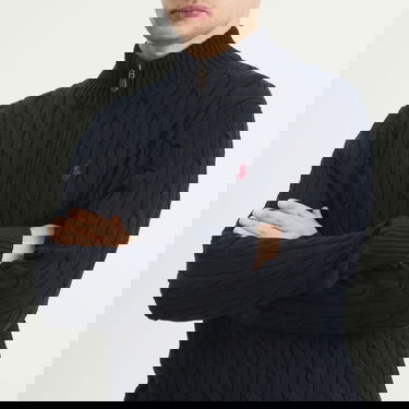 Пуловер Polo by Ralph Lauren Cable Knit Half Zip Jumper Тъмно синьо | 710810841001-BLU, 5