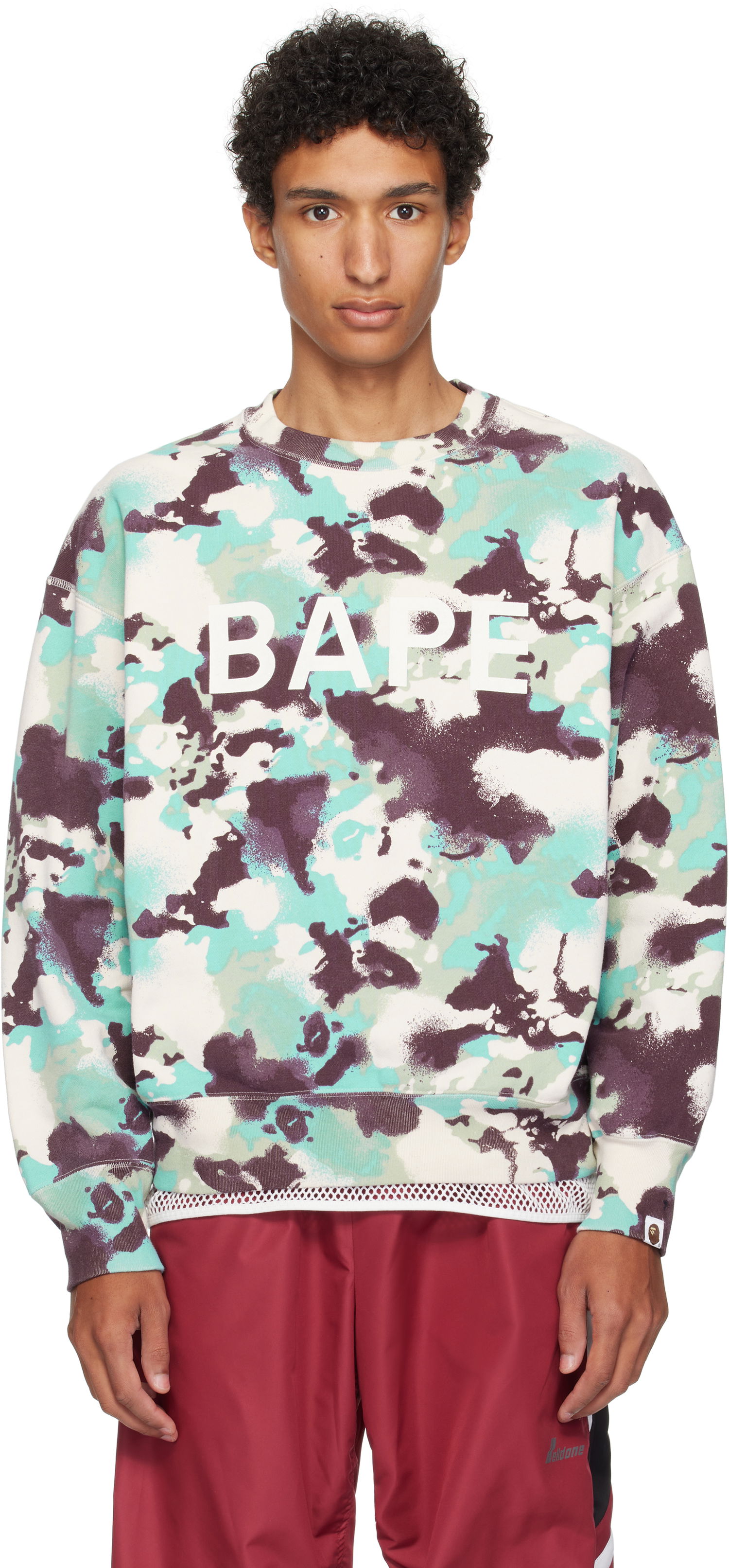 Суитчър BAPE A Bathing Ape Map Camo Crewneck Sweatshirt Многоцветен | 001SWL301001M, 0