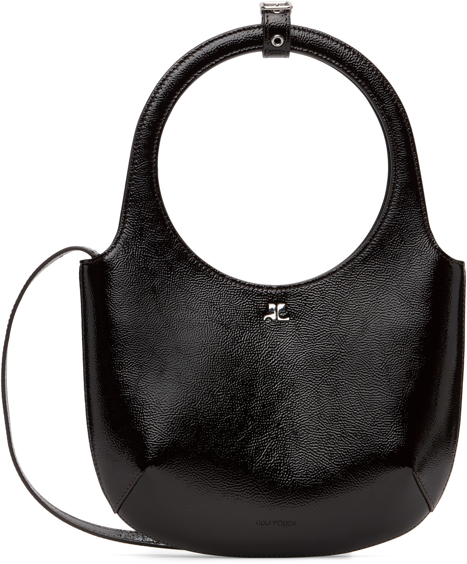 Чанта през рамо Courrèges Courrèges Holy Naplack Leather Shoulder Bag Черно | 325GSA102CR0043, 0
