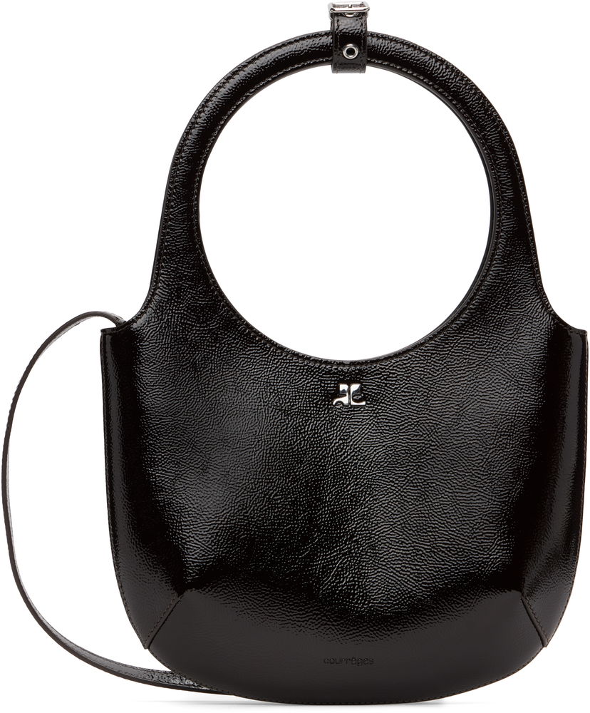 Чанта през рамо Courrèges Courrèges Holy Naplack Leather Shoulder Bag Черно | 325GSA102CR0043