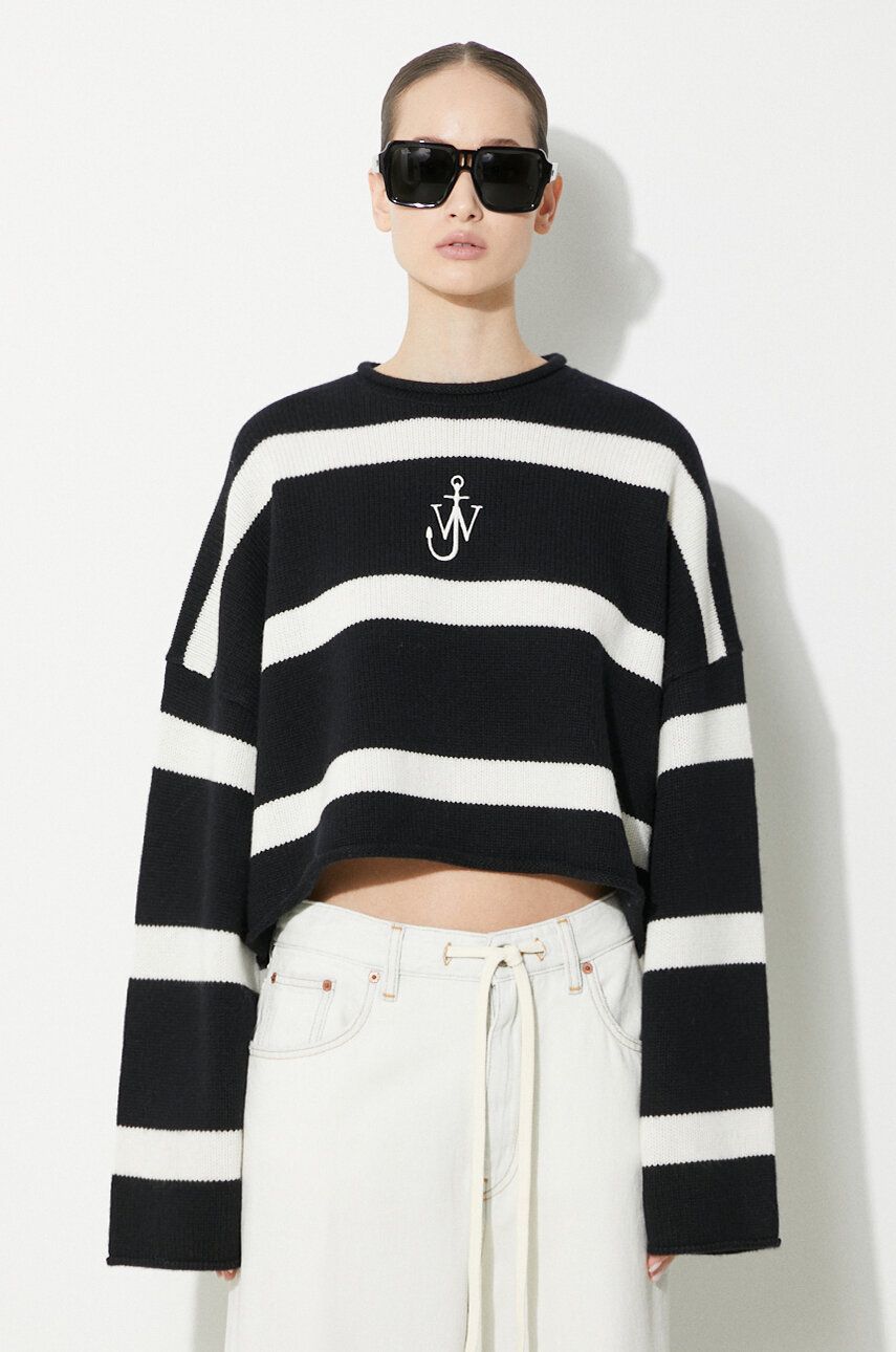 Пуловер JW Anderson Cropped Anchor Jumper Sweater Черно | KW1121.YN0264.901, 0