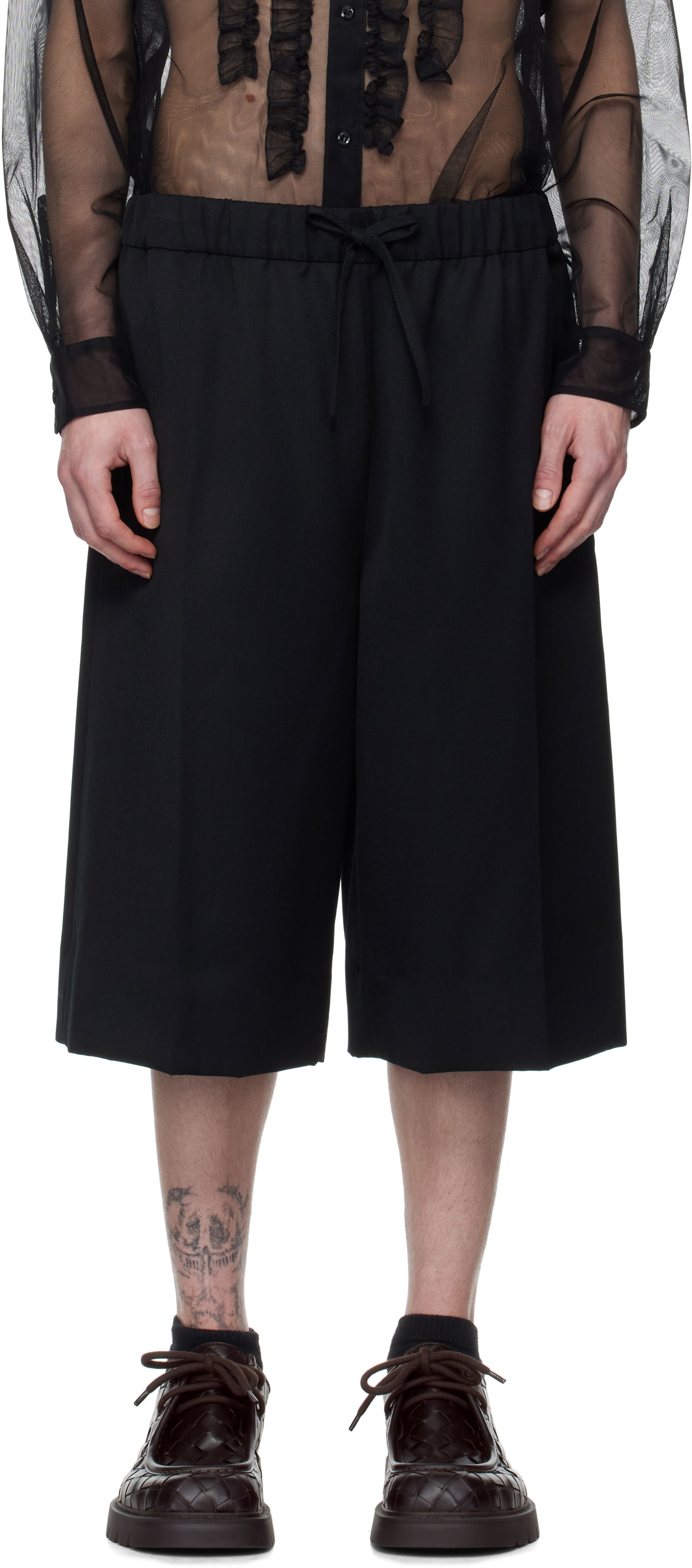 Къси панталони Simone Rocha Simone Rocha Wide Leg Long Shorts Черно | 4148D 1217, 0