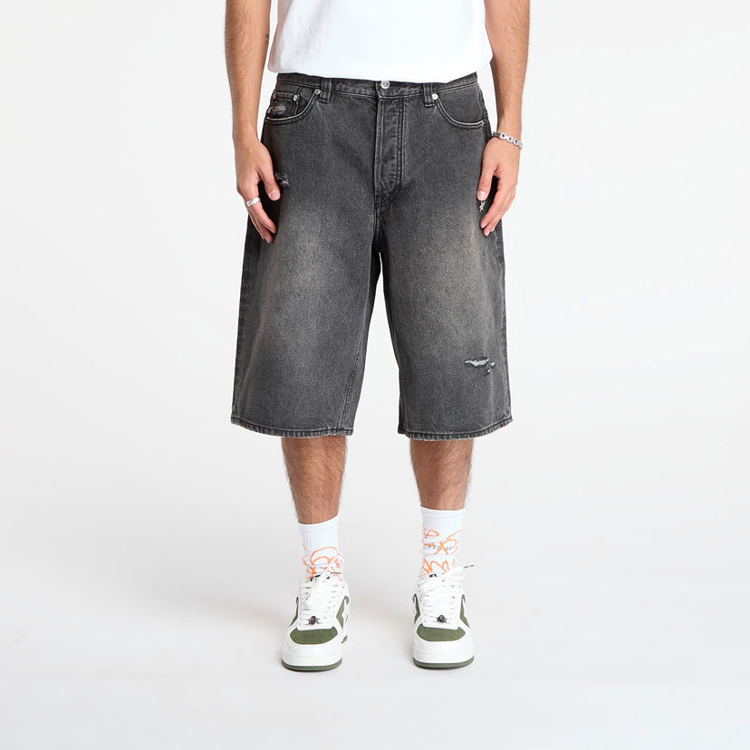 Къси панталони BAPE Sta Relaxed Fit Denim Shorts Сиво | 001DSL801302MBLK