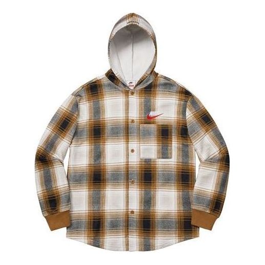 Риза Supreme Nike x  Plaid Hooded Shirt Кафяво | SUP-FW18-519, 0
