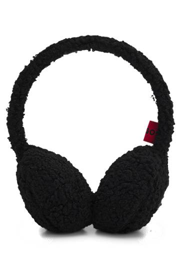 Teddy ear muffs with stacked-logo embroidery