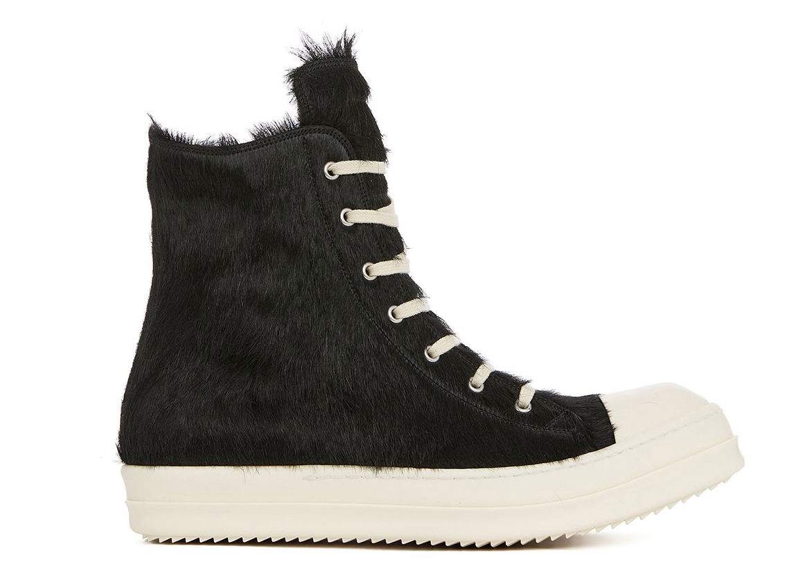 Кецове и обувки Rick Owens Strobe High Pony Hair Black Черно | RR02B2890LHL-91, 0