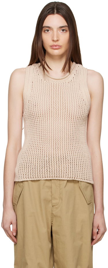 Потник Dion Lee Sleeveless Grid Knit Top Бежово | C7167R23, 0