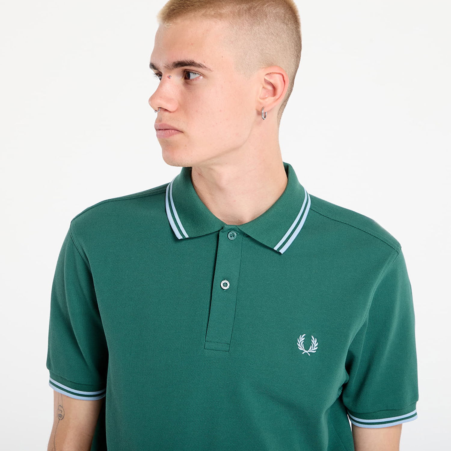 Поло тениска Fred Perry Fred Perry Twin Tipped Shirt Зелено | M3600 Z59, 1