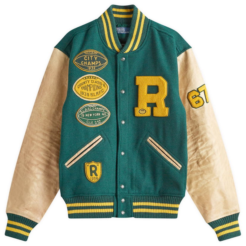 Яке бомбър Polo by Ralph Lauren Lined Varsity Jacket Зелено | 710944508001